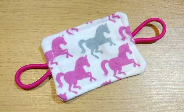 Pink and gray horses door silencer