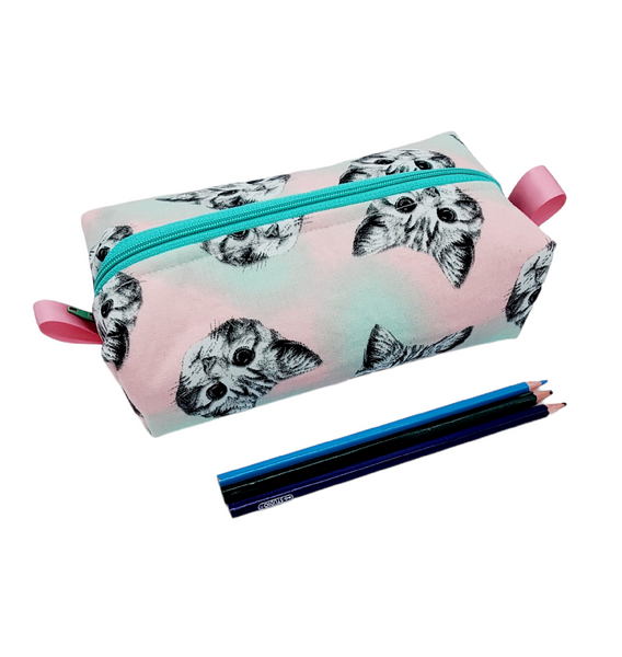 Handmade Zippered Pouch, Pencil Case, Makeup Bag