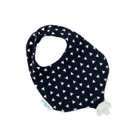 Absorbent drool bib with pacifier or teether attachment