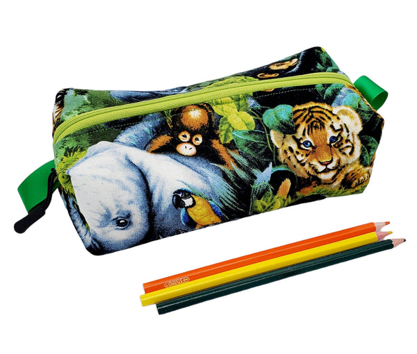 Handmade Zippered Pouch, Pencil Case, Makeup Bag with single compartment